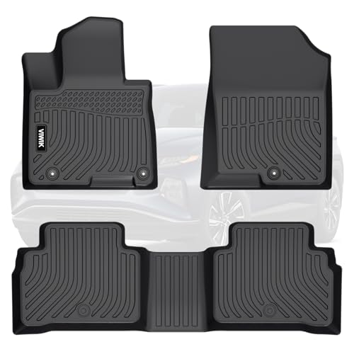 VIWIK 2022-2025 Hyundai Tucson Floor Mats (Excluding Hybrid & PHEV), All-Weather Protection, Custom Fit for 1st & 2nd Row, TPE, Non-Slip, Easy to Clean, Waterproof, Durable
