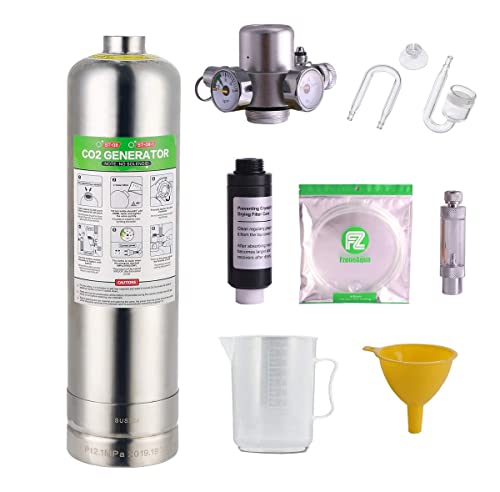 FZONE Kit Reattore Diossido Carbonio Sistema Generatore CO2 per Acquario 2,5L con Regolatore e Valvola a Spillo per Vasche Piante Acquario - Image 6