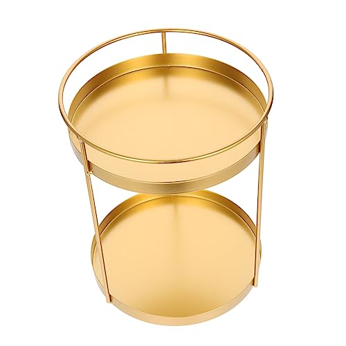 Beaupretty 二層化粧棚 2段収納棚 カップケーキスタンド makeup organizer make up organizer storage トイレタリーラック 二層ラック Golden