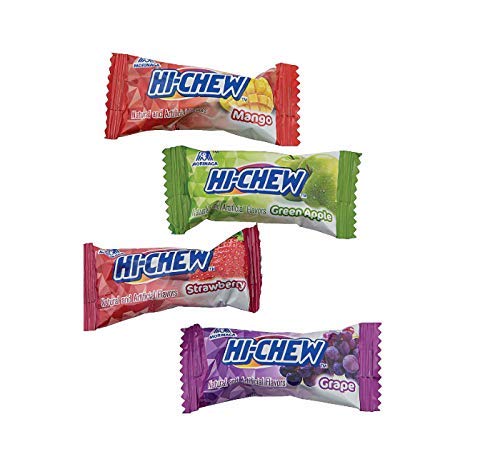Hi-Chew Assorted Fruit Flavored Candy, Bulk, Wrapped, (2 Pounds) Chewy Fruit Candy From Japan! Strawberry, Mango, Green Apple & Grape! Great for Home & Office Treats and Movie & Game Nights