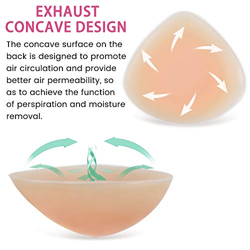 Vollence One Pair A- Cup Triangle Silicone Breast Forms Mastectomy Prosthesis Bra Enhancer Inserts Concave Bra Pads #TOP3