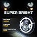 LX-LIGHT Dot Approved 7inch LED Headlights with White DRL/Amber Turn Signal + 4 inch LED Fog Lights with White DRL Halo Ring for Jeep Wrangler 97-2017 JK LJ Tj