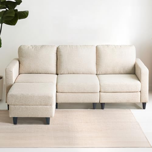 タンスのゲン RENEW! ソファー 3人掛け ポケットコイル 洗える カバーリング カウチソファー ソファ L字 お掃除ロボット対応 ファブリック 42500023(102581)のサムネイル