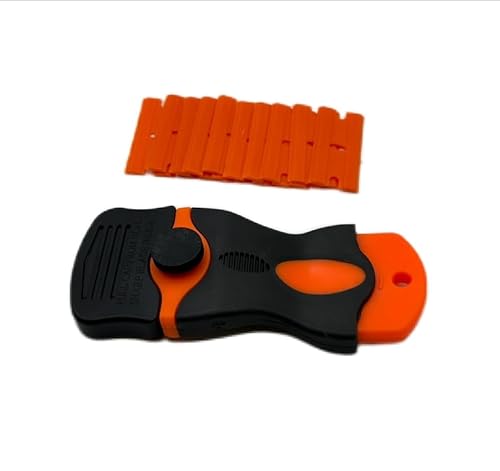 Aventurine Plastic Scraper with 10 Pcs Replacement Blades, Multipurpose Plastic Scraper Non-Scratch,Scraper Tool Kits for Cleaning Labels and Decals