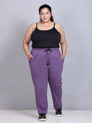 Image of CUPID Women's Cotton Track Pants Regular Fit Lounge Wear Gym Joggers Sports Trouser Night Pants for Ladies
