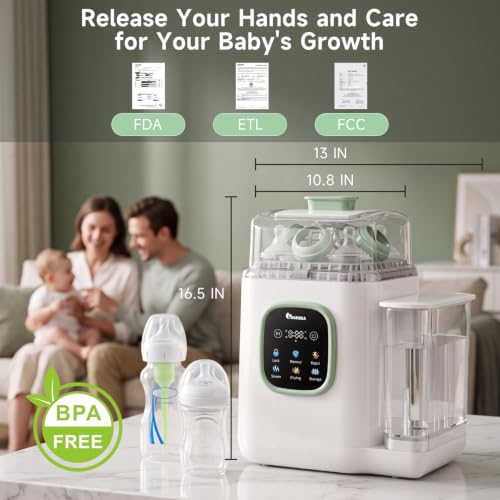 Image of IAGREEA Baby Bottle Washer, 4-in-1 Cleaning Machine Fit 8 Bottles