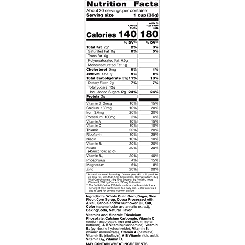 Cocoa Puffs Breakfast Cereal, Giant Size, 25.8 oz (Pack of 3)