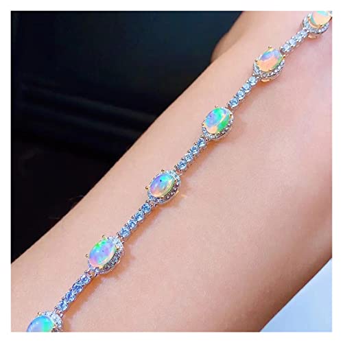 Bracelet en opale naturelle pour fille en argent 925 véritable