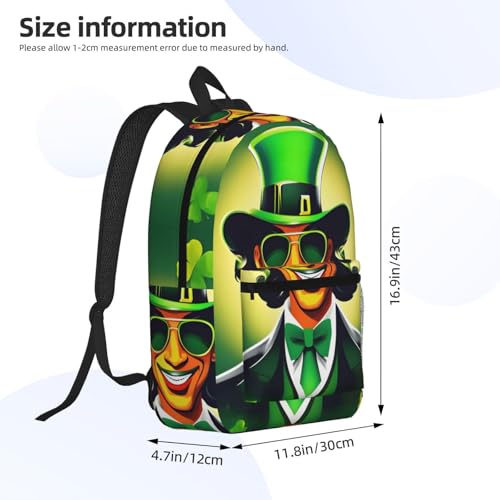 Sac à dos de voyage imprimé Happy St Patrick avec poches multiples - 4