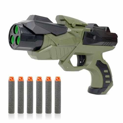 Image of Aditi Toys Nitro Ranger Hard Tip Foam Bullet Gun Toy, Slam Fire Action Blaster Toy with 6 Darts, Shooting Gun for Kids Age 3+ (Green)