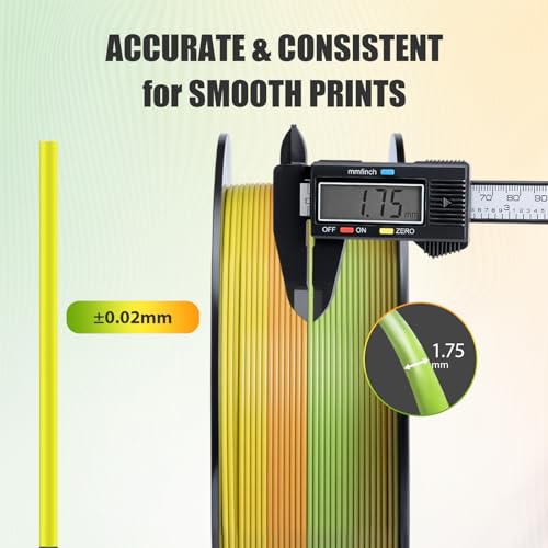 Image of ERYONE Matte PLA Lite Rainbow 3D Printer Filament, Moss Ochre Color Changing Filament 1.75mm, Multicolor PLA for 3D Printing, Gradient 1KG Spool (2.2 lbs) Fit Most FDM Printers