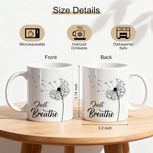 Taza de cerámica Just Breathe para café 11 oz miniatura 2