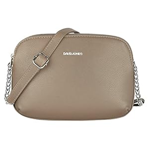 David Jones – Dames Crossbodytas Schoudertas Veel Zakken Vakken – Citytas Rits PU Leer – Vrouwen Meisje Casual Mode – Middelgrote Crossover Tassen – Beige