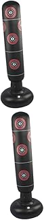 Sosoport Coluna De Boxe Inflável 2 Peças Copo De Alvo De Boxe Brinquedo De Boxe Inflável Saco De Boxe Suporte Para Crianças Brinquedo Aldult Brinquedo Inflável Coluna Saco De