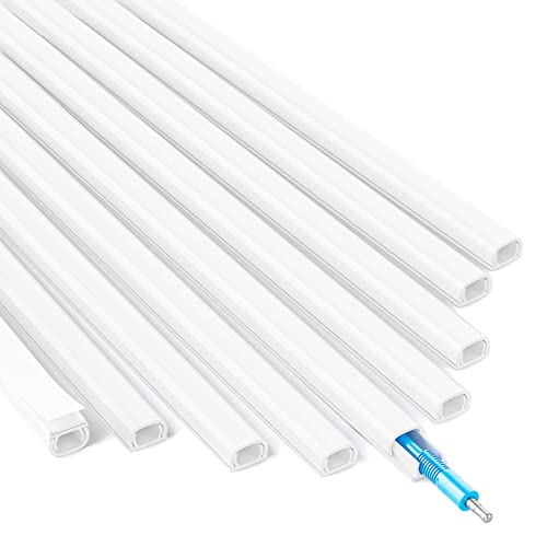 Image of Yecaye 128in Wall Cord Hider for 1 Mini Cord - On-Wall Cord Cover Channel - Cable Concealer Cord Wires, Cable Cover Cord Management for Home Office - W0.5in H0.31in, White