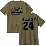 Heated Rivalry Merch Hollander 24 Print Cotton T-Shirt - Unisex O-Neck Short Sleeve Tee Casual Streetwear Top for TV Series Fans, khaki, M