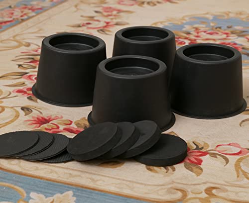 Btsd-Home Round Bed Risers 3 Inch Heavy Duty Furniture Risers Table Chair Risers Lift 10000 Pounds Rise Up 2.5 Inch Set Of 4 Pieces (Black) #TOP5