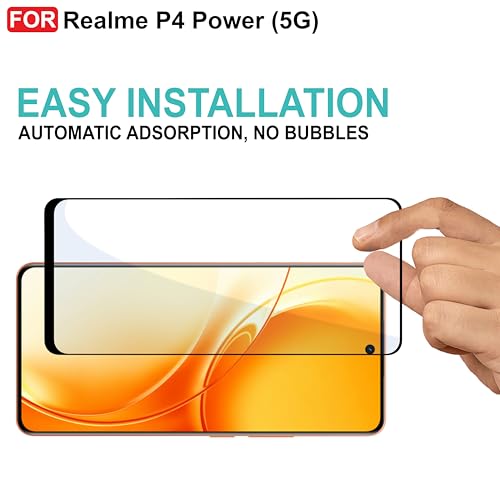 Image of CEDO Tempered Glass for Realme P4 Power (5G) | Screen Protector Full HD Quality Tempered Glass Anti-Scratch Edge to Edge Coverage with Easy Installation Kit (Black)