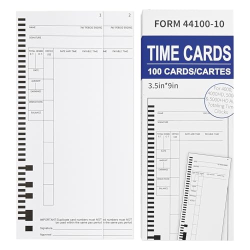 Cartes de temps hebdomadaires Pyramid 4000 5000 | Lot de 1000