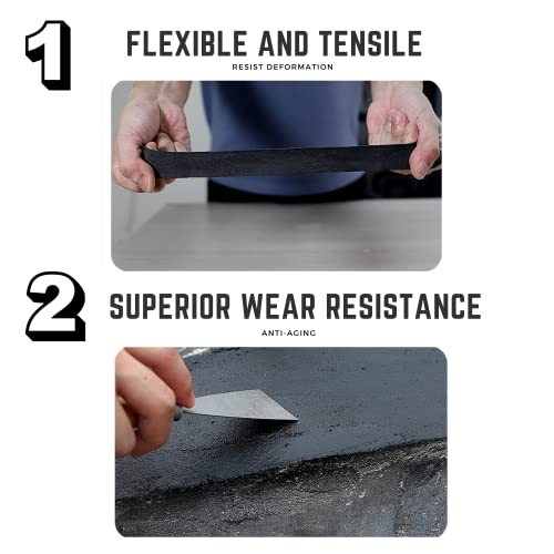 Water-Based Liquid Rubber Waterproof Sealant - Black 710ML - Waterproof Rubber Paint Indoor & Outdoor Coating Sealant for Leaks, Cracks & Roof Repair - Easy to Apply