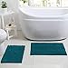 Sweet Home Collection Bath Set 2 Piece Butter Chenille Noodle Soft Luxurious Rugs Absorbent Non Slip Latex Back Microfiber Bathroom Mat, ((1) 17