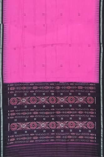 Image of Odisha Sambalpuri Handloom Ikat Women's Cotton Saree, Odisha Handloom Handmade Pure Cotton Khandua Saree, Ikkat Orissa Traditional Handloom Saree Without Blouse