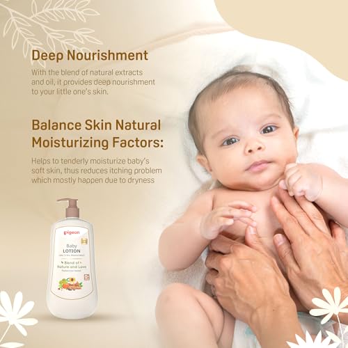 Image of Pigeon Baby Lotion with Marshmallow Root Extract, Carrot Seed Oil, Sweet Almond & Olive Oil - Soothing, Lightweight Moisturizer for Delicate Skin, No Paraben, Sulphate & Alcohol -500 ml