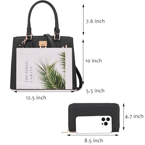 Image of Qiyuer Cute Purses Wallet Set For Women Handbags Satchel Tote Shoulder Bag | Affordable Luxury, Ideal Gift, Large Clutch Wallet, 2PCS, Sturdy Structured, Stylish, PU, Practical & Roomy for Daily & Work
