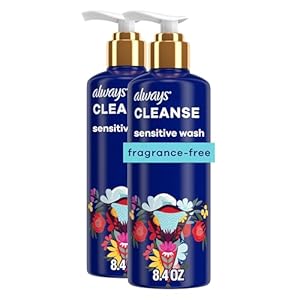 Always Cleanse Feminine Intimate Wash For Women, Ph Balanced For Sensitive Skin, Fragrance-Free, Gynecologist Tested, 8.4 Fl Oz, (Pack of 2) Package may vary