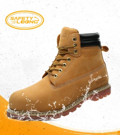 Image of Work Boots for Men Waterproof Soft Toe Non Slip Comfortable Leather Workboots