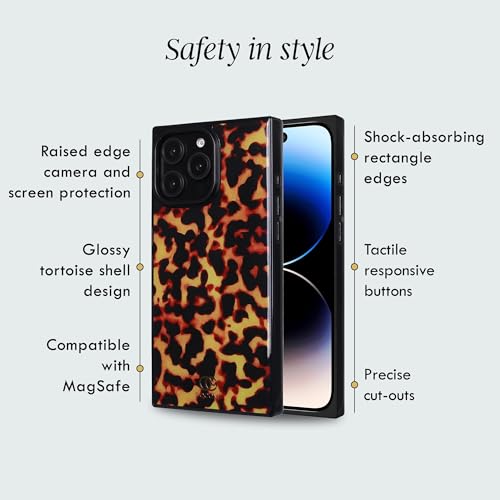 Image of COCOMII Rectangle for iPhone 12 Pro Max Case, Amber Tortoiseshell