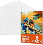 5 Packs Canvases for Painting -12x16 Inch, Blank Canvas Panels Board for Acrylic Painting, Oil Paint & Wet Water Art Media, Canvases for Professional Artist, Hobby Painters & Beginners