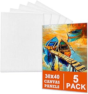 5 Packs Blank Canvas Panels Board 30 x 40 cm(12" x 16"), 100% Cotton for Acrylic Painting, Oil Paint & Wet Water Art Media, Canvases for Professional Artist, Hobby Painters & Beginners