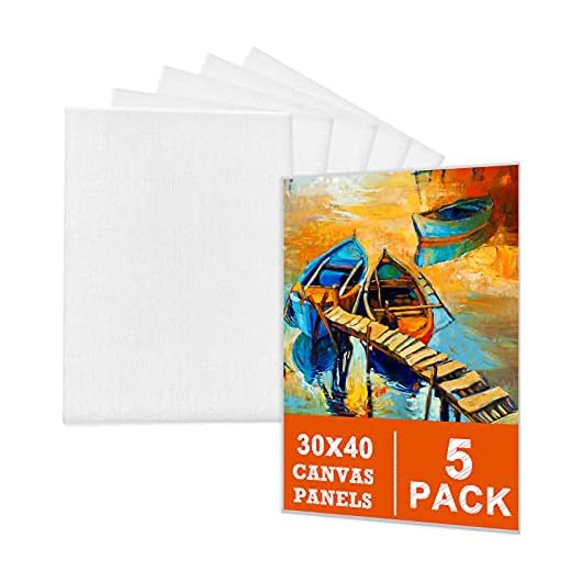 Lienzos para Pintar en Blanco (Pack de 5) 30 x 40 cm – Set Panel de Lienzo Grande Preestirado – Aptos para Pintura Acrílica y al Óleo - 100% Algodón sin Ácidos