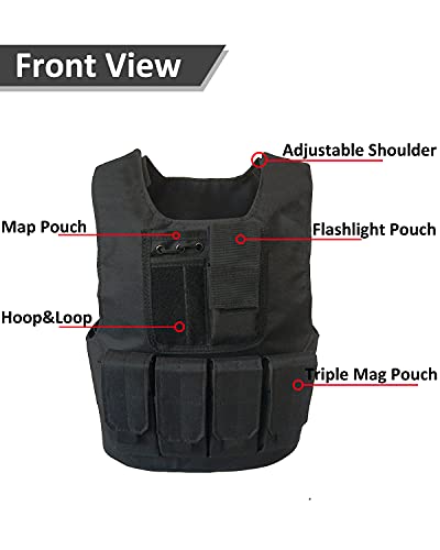 Univivo Kids Tactical Vest Children Outdoor Cs Shooting Protection Gear Combat Training Airsoft Vest Adjustable Breathable Waistcoat #TOP2