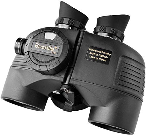 Binoculares 7x50 negros impermeables con brújula miniatura 3