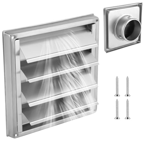 Opiniones y reviews de Secadoras por ventilación de esta semana. 50 Cubierta de Ventilación en Pared Acero Inoxidable Cuadrada, Rejilla de Ventilación de Secadora Respiraderos Extractor Externo de Conducto Salida de Aire con Pantalla de Insecto...