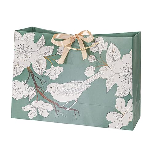 Sac à motif floral d'oiseaux volants fourre-tout en papier emballage bijoux cadeaux de fête