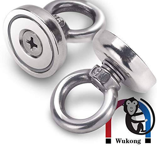 Wukong 12 Pack Magnet Hook,19kg Pulling Force Powerful Round Neodymium Fishing Magnet Heavy Duty Magnetic Hooks Diameter 0.98 inch(25mm) - Image 3