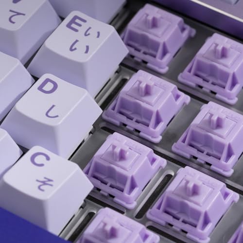Image of OOCTPK Chilkey POM Purple Linear Keyboard Switches for Mechanical Gaming Keyboard, 20gf Min Force 5-Pin Pre Lubed Creamy Clacky Switches with Double Stage Spring (35pcs)