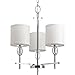 Progress Lighting P4140-15 3 LT Chandelier with K9 Glass Accent/Fabric Shade, 20.47" x 20" x 23.12"