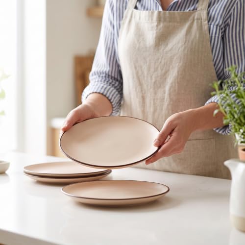 Image of Freakway Ceramic Small /Quarter Plates Set of 4 Pcs | Stoneware Appetizer /Side Plates (7.4 Inch) | Microwave Safe, Dishwasher Safe | Kitchen, Dining, Restaurants, Gifting | Ivory White