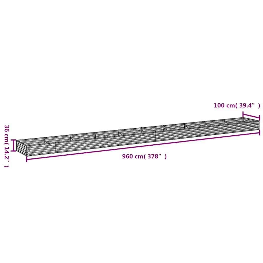 Fioriera Rialzata da Giardino 960x100x36 cm in Acciaio Corten | Ideale per orto, balcone e patio. Struttura robusta con staffe interne e bordi ripiegati per la massima sicurezza.