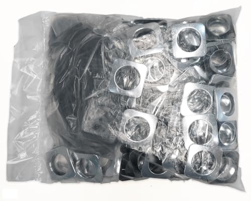 Kit 50 Pares Ilhós de Cortina Quadradado ou Redondo para Varão de 28mm Grosso Cromado (Quadrado Crom