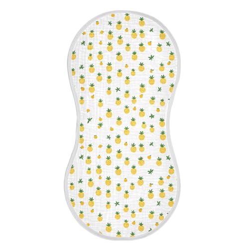 xigua Pineapple Pattern Baby Burp Cloths for Newborn Boys and Girls 1 Pack, Soft & Absorbent Cotton Baby Burp Cloth, Baby Washcloths, Newborn Towel, Burp Rags