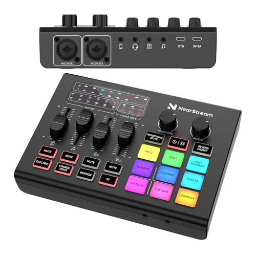 NearStream Mezclador gaming con preamp mic, doble entrada