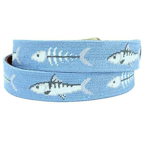 Bonefish Needlepoint Belt in Stream Blue by Smathers & Branson2