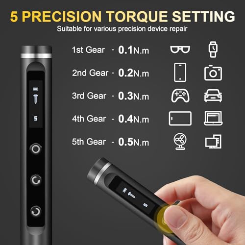 Image of 3.7V Precision Electric Screwdriver Set,76 IN 1 Mini Electric Screwdriver Cordless Set with USB Charging,5 Torque Settings Repair Tool Kit for Electronics Phone Camera Laptop Watch