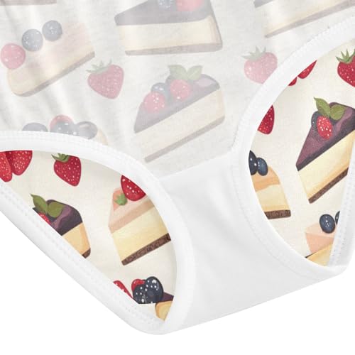 ZZKKO Fruit Cheese Cake Girls Underwear Toddler Panties for Girls Comfort Brief Size 2-8T4