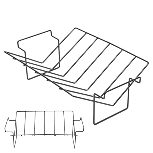 Gril à côtelettes pour barbecue - Grille à rôtir de poulet, grille à rôtir en forme de V pour dinde | Support pratique pour grandes côtes à haute température avec poignées, po